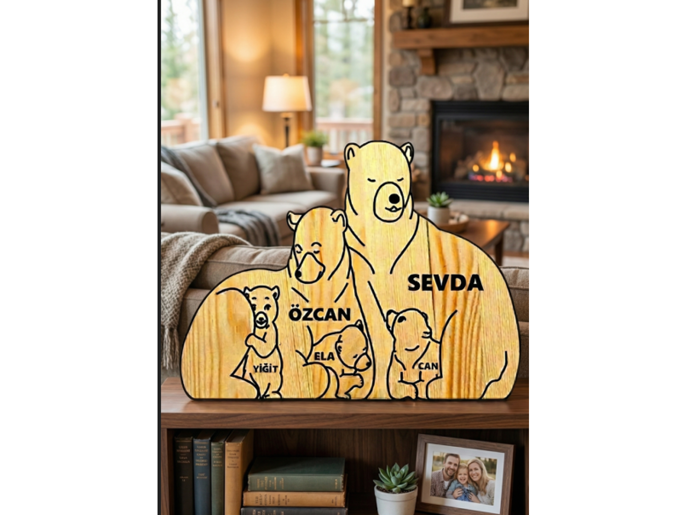 Akrilik Ayı Ailesi Ahşap Puzzle   