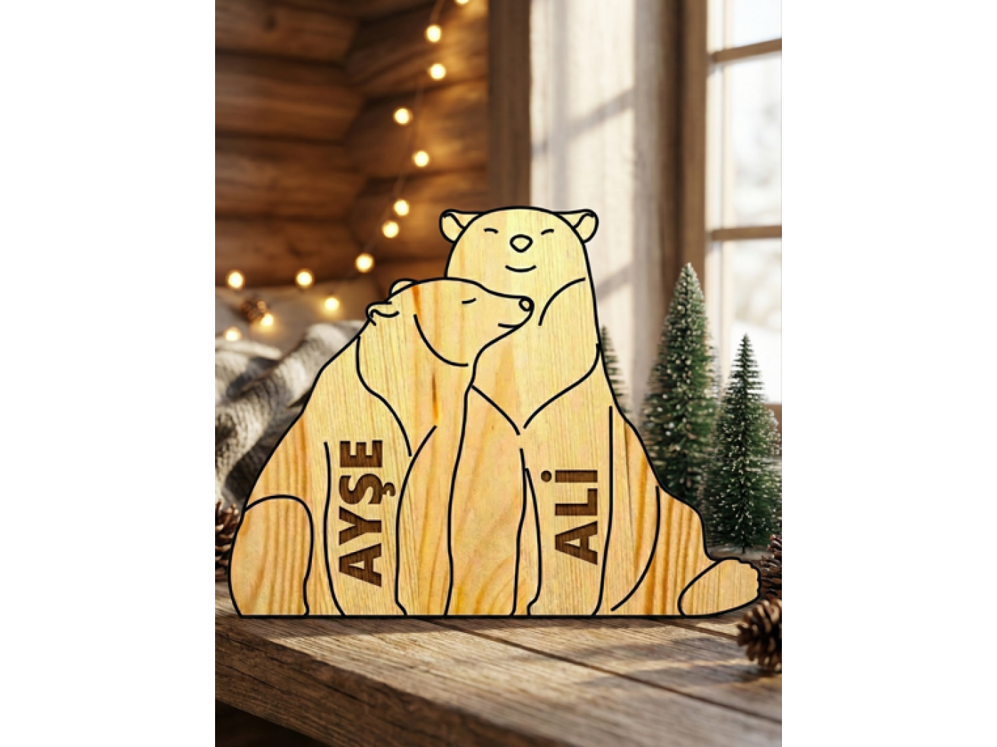 Akrilik Ayı Ailesi Ahşap Puzzle   