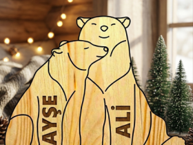 Akrilik Ayı Ailesi Ahşap Puzzle   