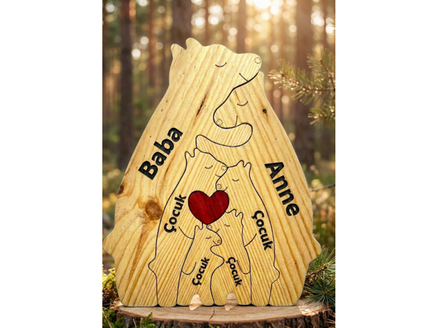Ayı Ailesi Ahşap Puzzle