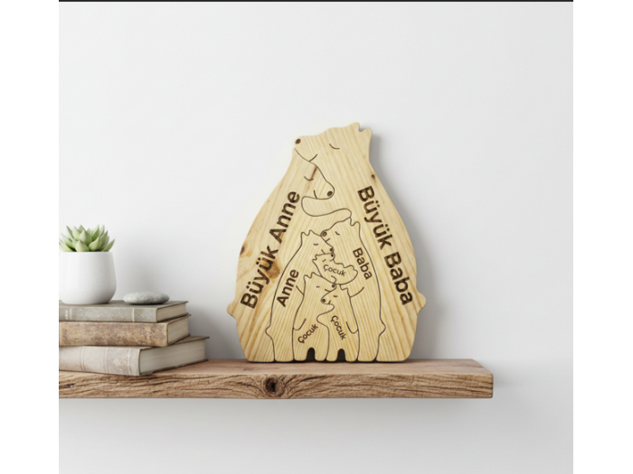 Ayı Ailesi Ahşap Puzzle Ayı Ailesi Ahşap Puzzle