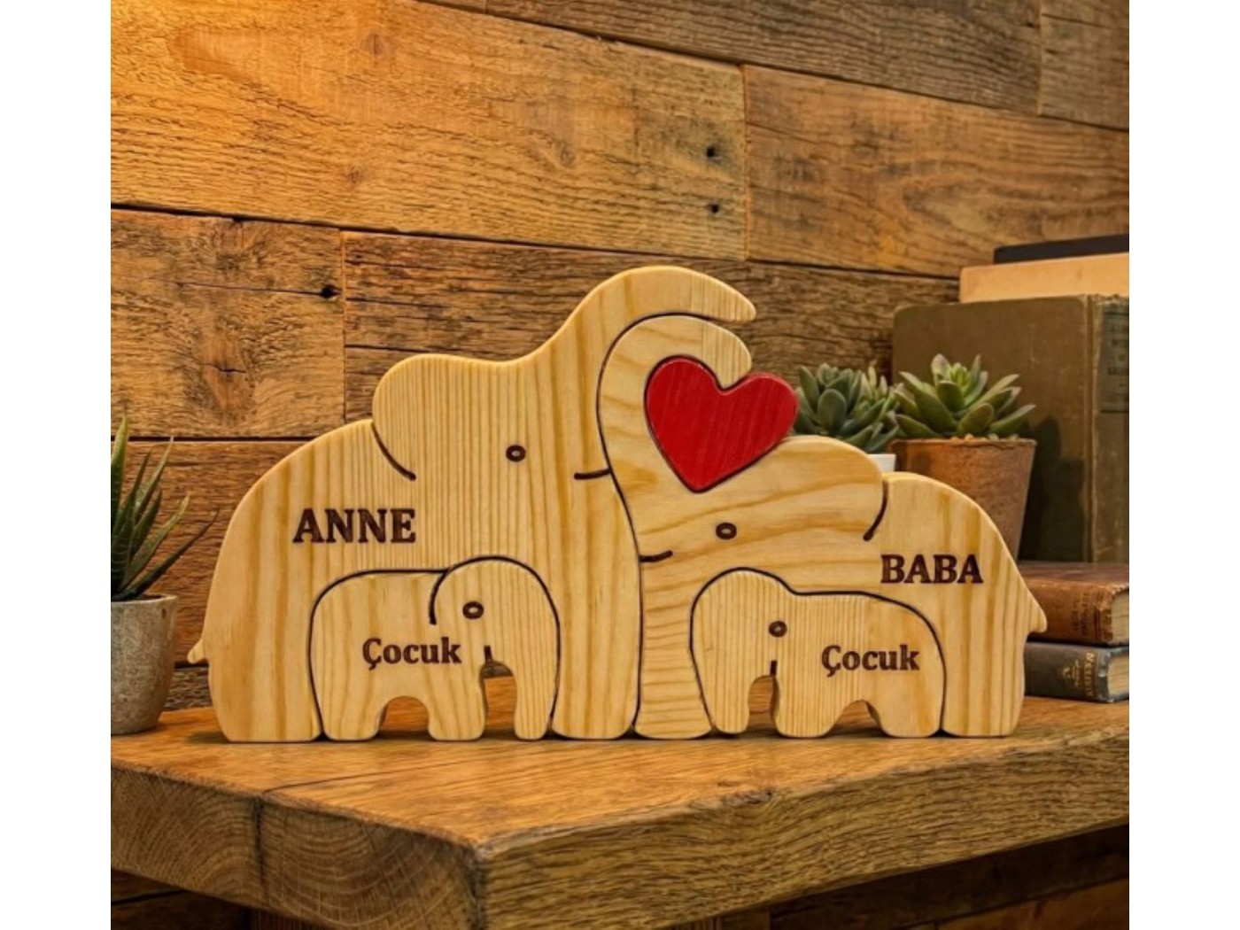 Fil Ailesi Ahşap Puzzle