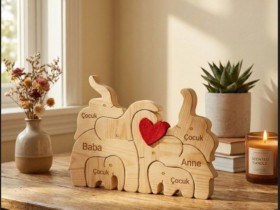 Fil Ailesi Ahşap Puzzle