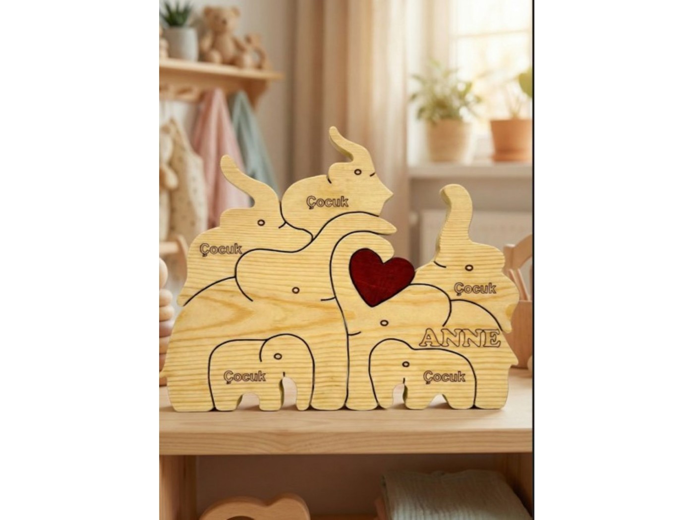 Fil Ailesi Ahşap Puzzle
