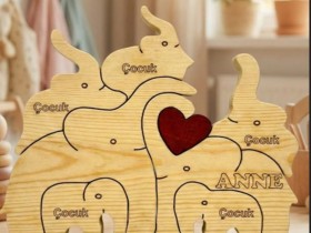 Fil Ailesi Ahşap Puzzle