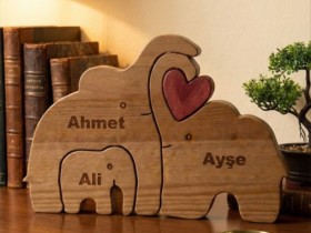 Fil Ailesi Ahşap Puzzle