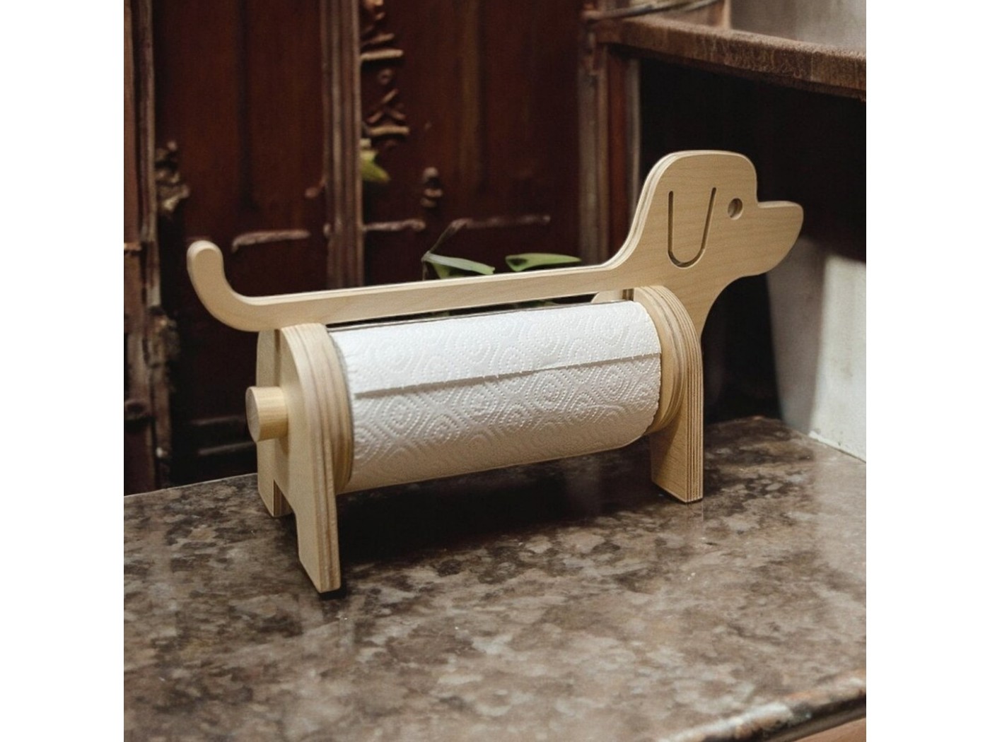 Köpek Ahşap Kağıt Havluluk