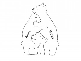 Ayı Ailesi Ahşap Puzzle Ayı Ailesi Ahşap Puzzle