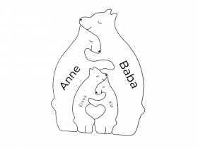 Ayı Ailesi Ahşap Puzzle Ayı Ailesi Ahşap Puzzle