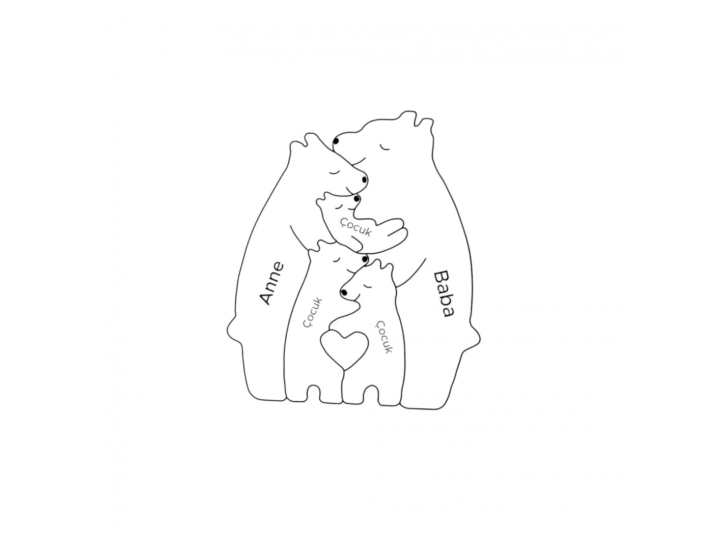 Ayı Ailesi Ahşap Puzzle Ayı Ailesi Ahşap Puzzle
