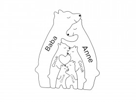 Ayı Ailesi Ahşap Puzzle Ayı Ailesi Ahşap Puzzle