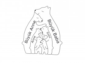 Ayı Ailesi Ahşap Puzzle Ayı Ailesi Ahşap Puzzle