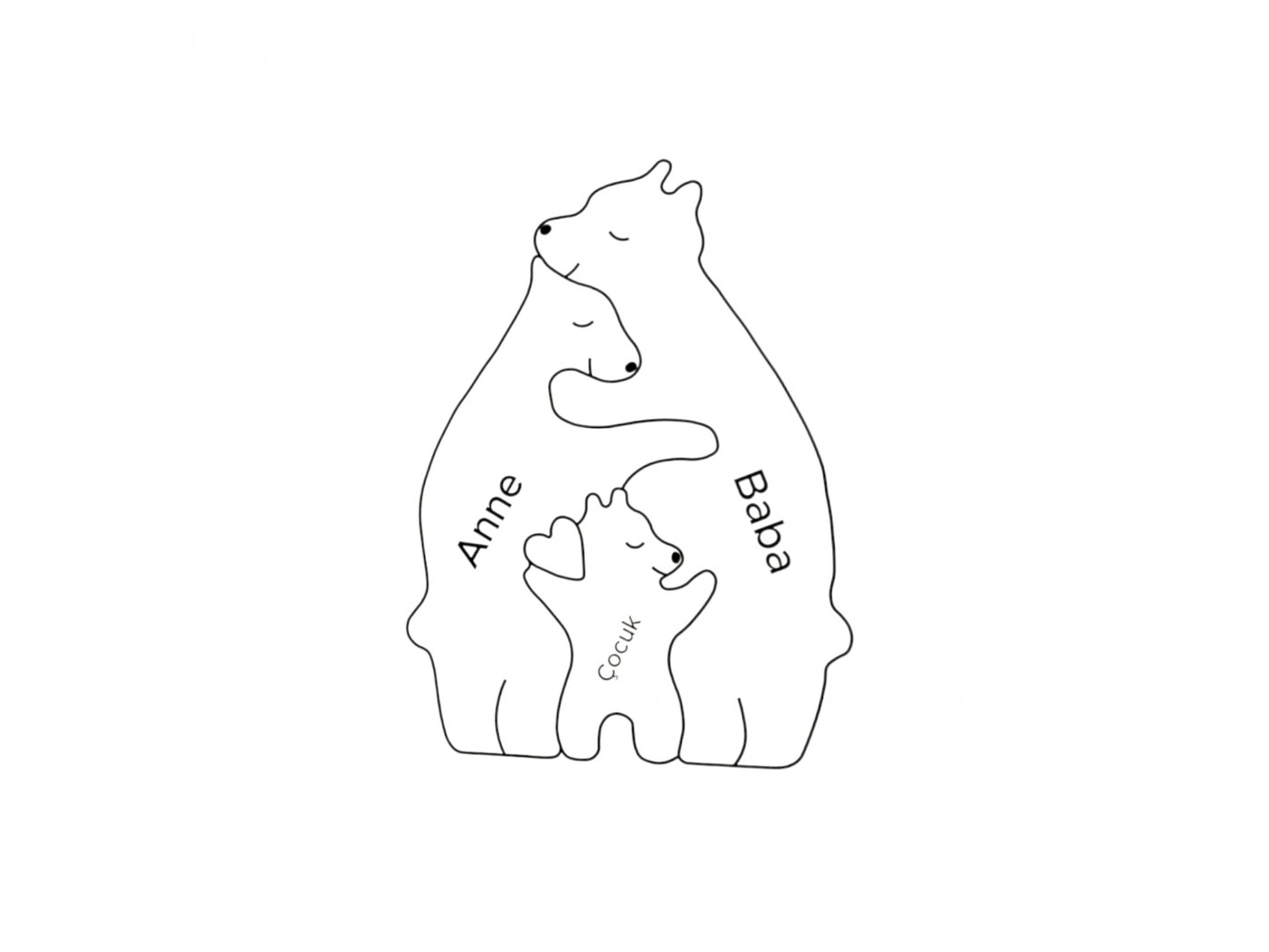 Ayı Ailesi Ahşap Puzzle