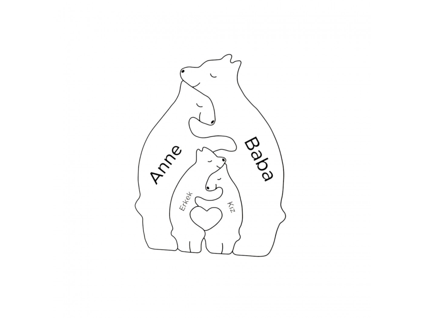 Ayı Ailesi Ahşap Puzzle