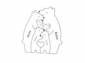 Ayı Ailesi Ahşap Puzzle