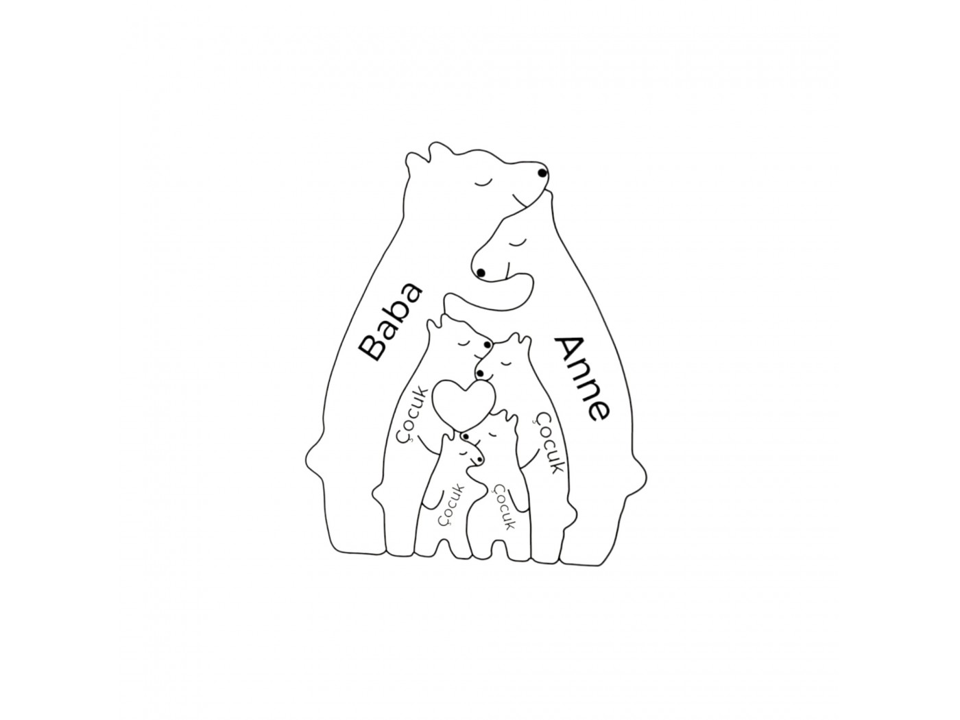 Ayı Ailesi Ahşap Puzzle