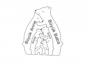 Ayı Ailesi Ahşap Puzzle