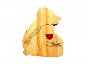 Anne Ayı ve Ailesi Ahşap Puzzle
