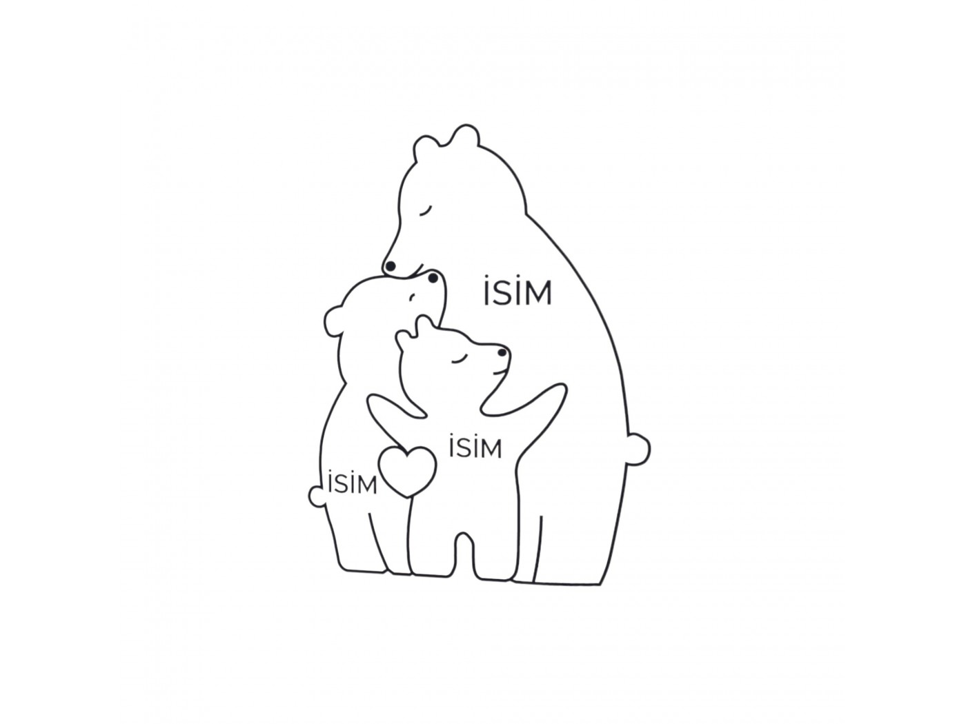 Anne Ayı ve Ailesi Ahşap Puzzle