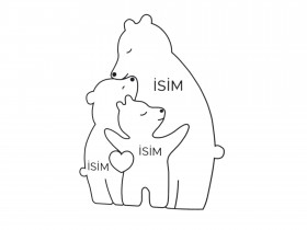 Anne Ayı ve Ailesi Ahşap Puzzle