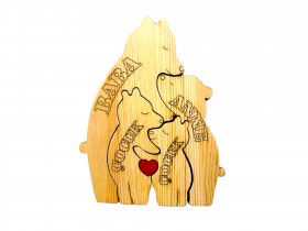 Anne Ayı ve Ailesi Ahşap Puzzle