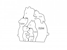 Anne Ayı ve Ailesi Ahşap Puzzle