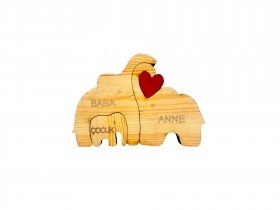 Fil Ailesi Ahşap Puzzle