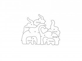Fil Ailesi Ahşap Puzzle