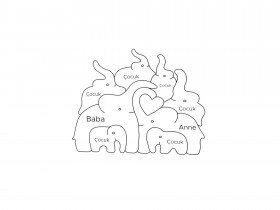 Fil Ailesi Ahşap Puzzle