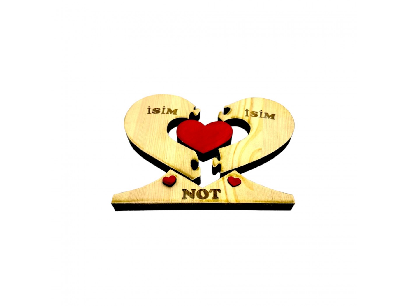 Kalp İçinde Kalp Ahşap Puzzle