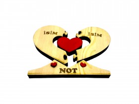 Kalp İçinde Kalp Ahşap Puzzle