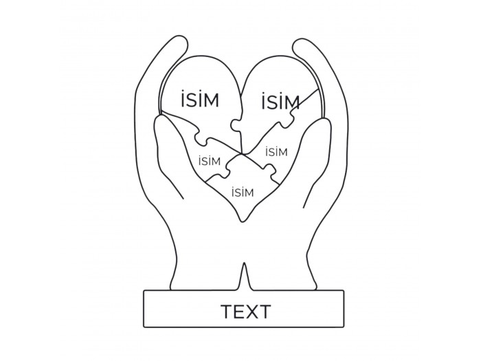 Kalpler Elimde Ahşap Puzzle   