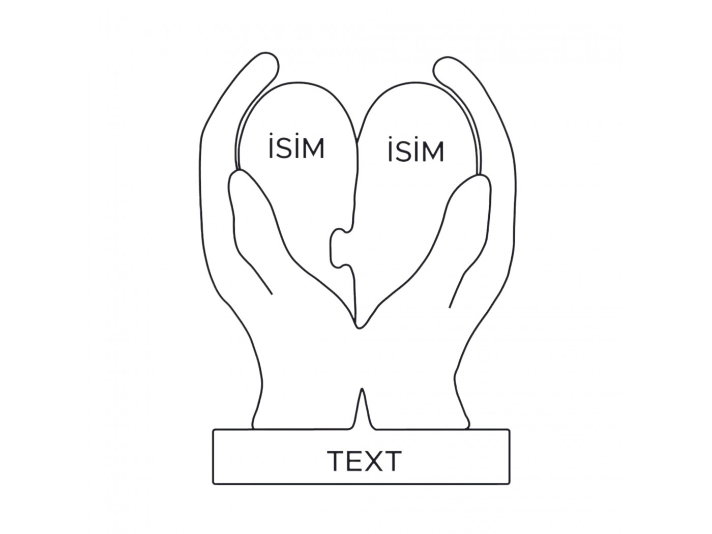 Kalpler Elimde Ahşap Puzzle Kalpler Elimde Ahşap Puzzle