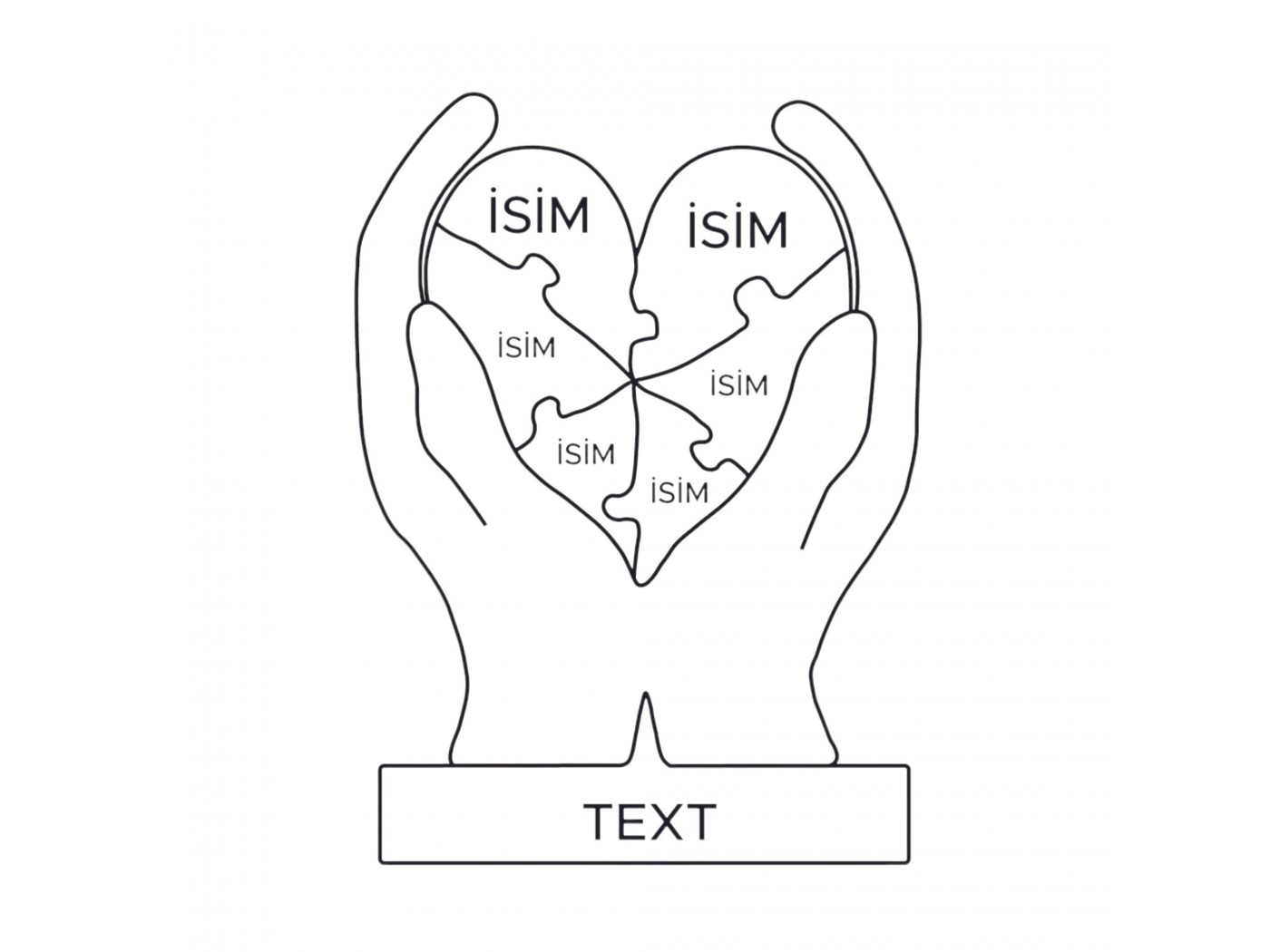 Kalpler Elimde Ahşap Puzzle Kalpler Elimde Ahşap Puzzle