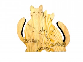 Kedi Ailesi Ahşap Puzzle