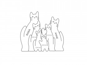 Kedi Ailesi Ahşap Puzzle Kedi Ailesi Ahşap Puzzle