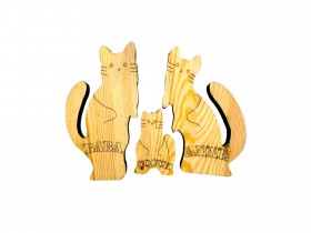 Kedi Ailesi Ahşap Puzzle