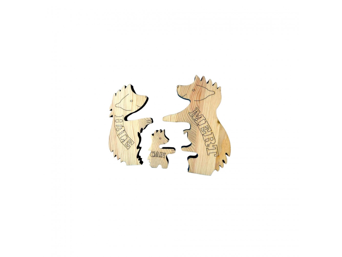 Kirpi Ailesi Ahşap Puzzle