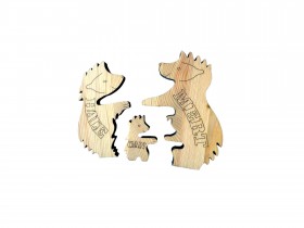 Kirpi Ailesi Ahşap Puzzle