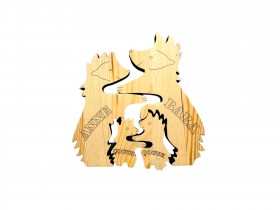 Kirpi Ailesi Ahşap Puzzle