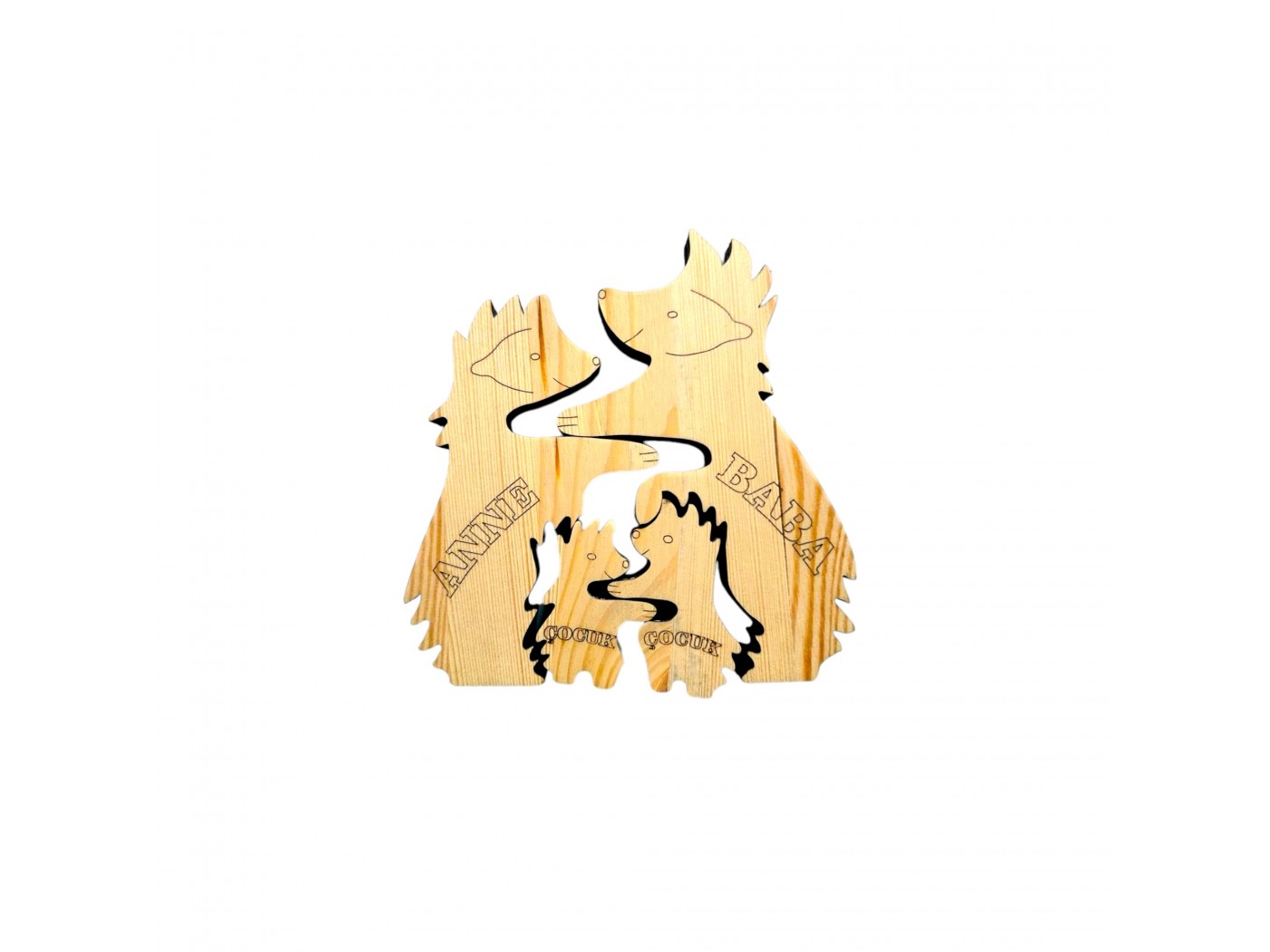 Kirpi Ailesi Ahşap Puzzle