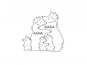 Kirpi Ailesi Ahşap Puzzle Kirpi Ailesi Ahşap Puzzle