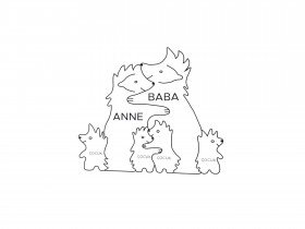 Kirpi Ailesi Ahşap Puzzle Kirpi Ailesi Ahşap Puzzle