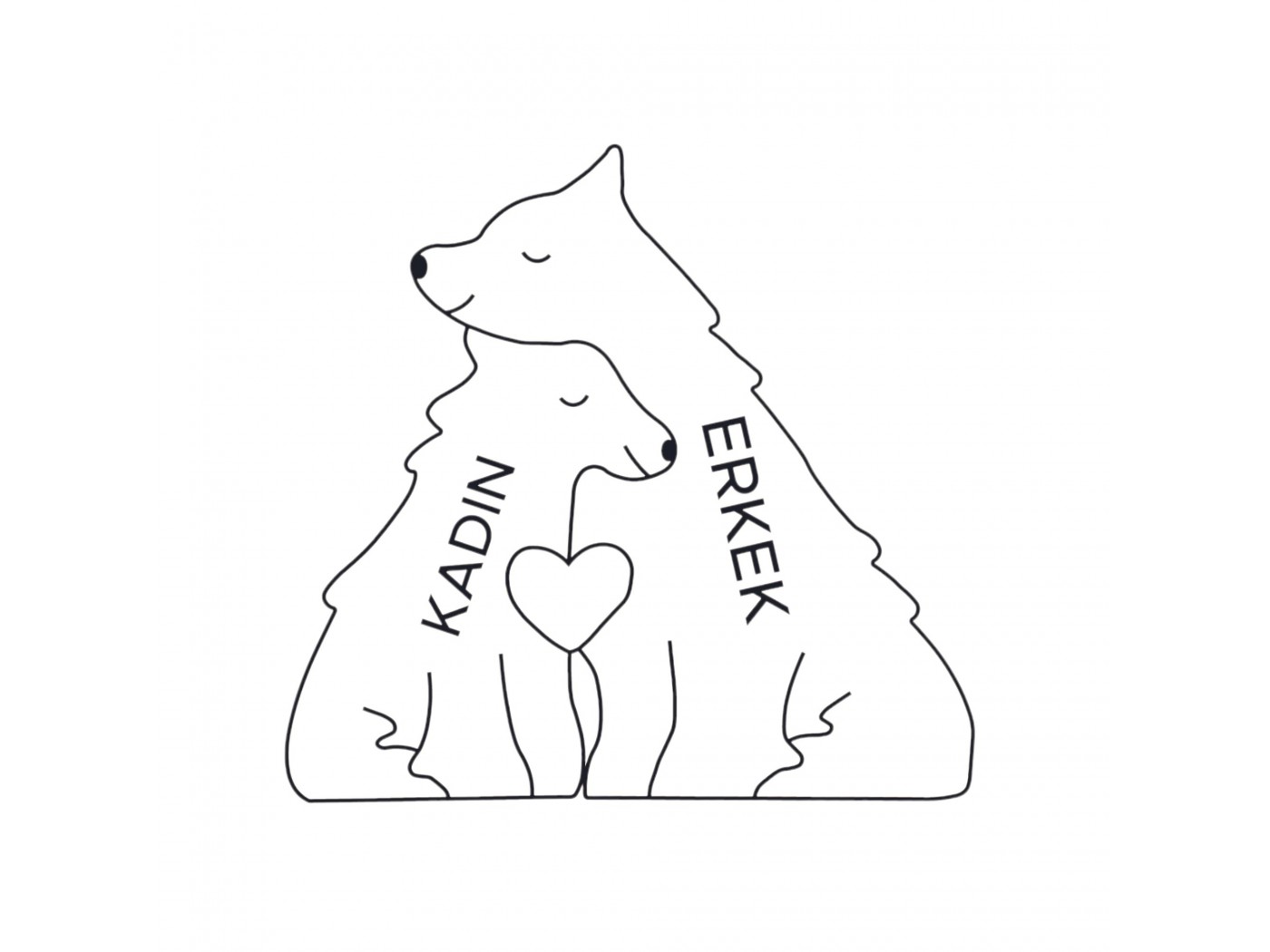 Kurt Ailesi Ahşap Puzzle