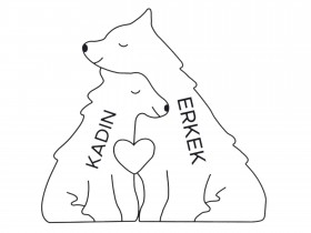 Kurt Ailesi Ahşap Puzzle