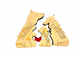 Kurt Ailesi Ahşap Puzzle