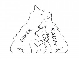 Kurt Ailesi Ahşap Puzzle