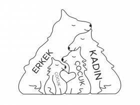 Kurt Ailesi Ahşap Puzzle