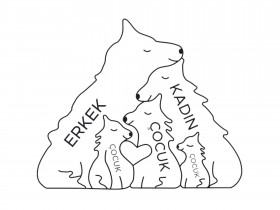 Kurt Ailesi Ahşap Puzzle
