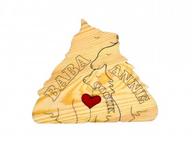 Kurt Ailesi Ahşap Puzzle